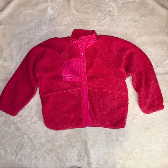 NWT Blu Pepper Pink Soft Fleece Snap Button Up Teddy Jacket Size Small - Picture 9 of 14